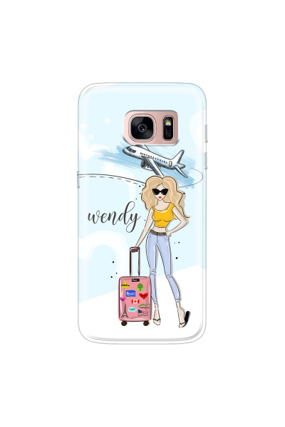 SAMSUNG - Galaxy S7 - Soft Clear Case - Travelers Duo Blonde