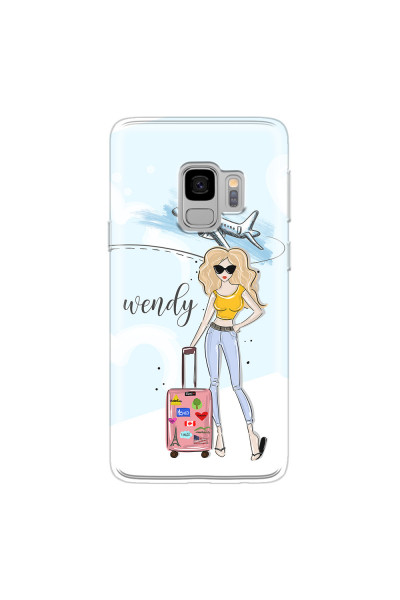 SAMSUNG - Galaxy S9 - Soft Clear Case - Travelers Duo Blonde