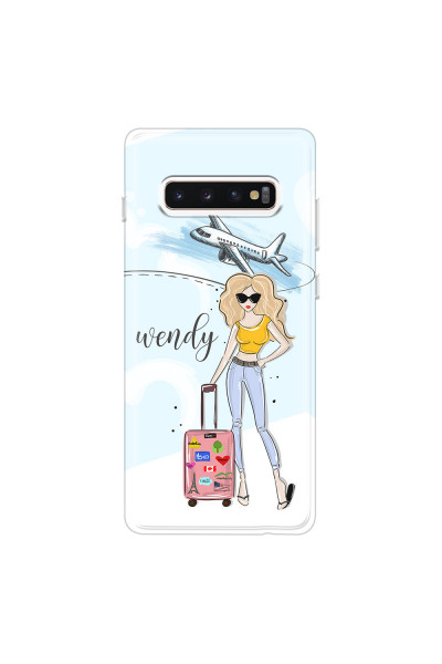 SAMSUNG - Galaxy S10 Plus - Soft Clear Case - Travelers Duo Blonde