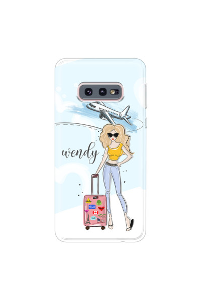 SAMSUNG - Galaxy S10e - Soft Clear Case - Travelers Duo Blonde