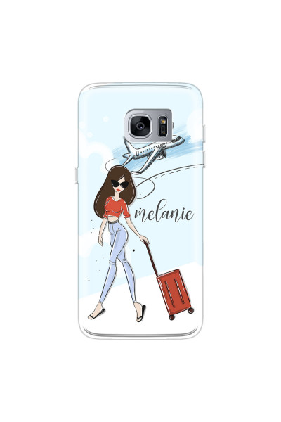 SAMSUNG - Galaxy S7 Edge - Soft Clear Case - Travelers Duo Brunette