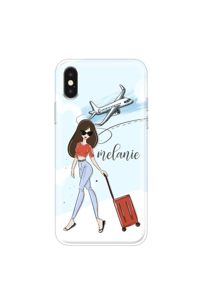 APPLE - iPhone XS Max - Soft Clear Case - Travelers Duo Brunette