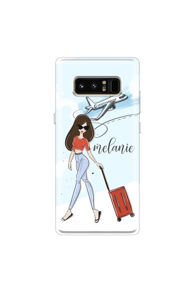 SAMSUNG - Galaxy Note 8 - Soft Clear Case - Travelers Duo Brunette
