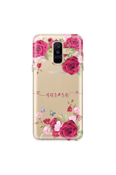 SAMSUNG - Galaxy A6 Plus 2018 - Soft Clear Case - Rose Garden with Monogram
