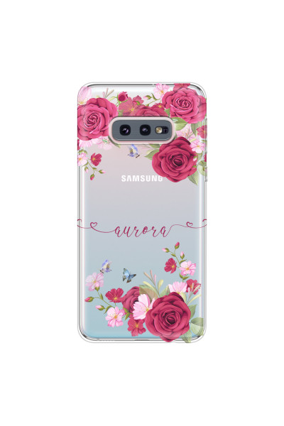 SAMSUNG - Galaxy S10e - Soft Clear Case - Rose Garden with Monogram