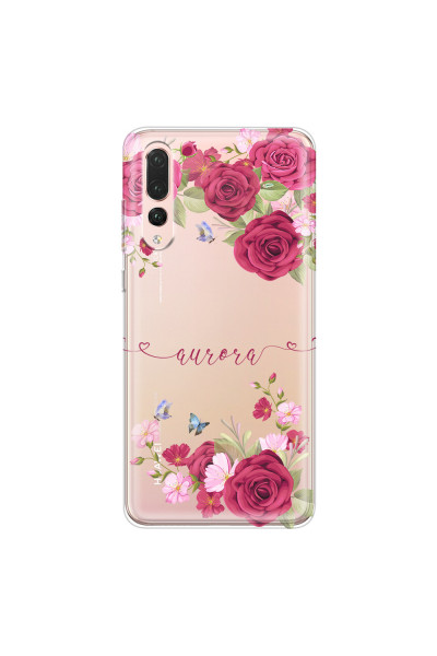 HUAWEI - P20 Pro - Soft Clear Case - Rose Garden with Monogram