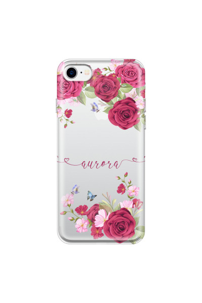APPLE - iPhone 7 - Soft Clear Case - Rose Garden with Monogram