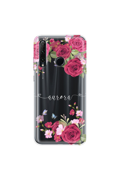 HONOR - Honor 20 lite - Soft Clear Case - Rose Garden with Monogram
