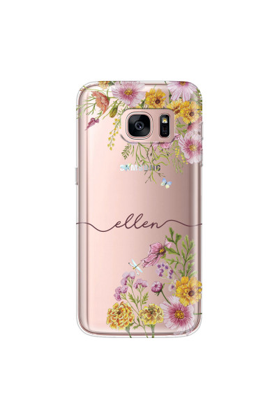 SAMSUNG - Galaxy S7 - Soft Clear Case - Meadow Garden with Monogram