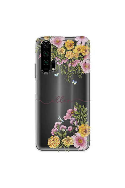 HONOR - Honor 20 Pro - Soft Clear Case - Meadow Garden with Monogram