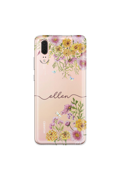 HUAWEI - P20 - Soft Clear Case - Meadow Garden with Monogram