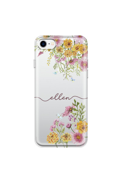 APPLE - iPhone 7 - Soft Clear Case - Meadow Garden with Monogram