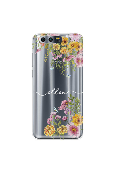 HONOR - Honor 9 - Soft Clear Case - Meadow Garden with Monogram