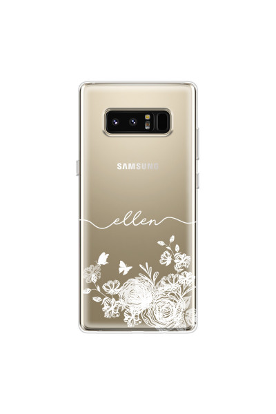SAMSUNG - Galaxy Note 8 - Soft Clear Case - Handwritten White Lace