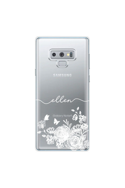 SAMSUNG - Galaxy Note 9 - Soft Clear Case - Handwritten White Lace