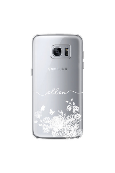 SAMSUNG - Galaxy S7 Edge - Soft Clear Case - Handwritten White Lace