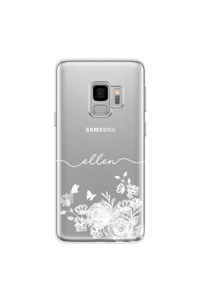 SAMSUNG - Galaxy S9 - Soft Clear Case - Handwritten White Lace
