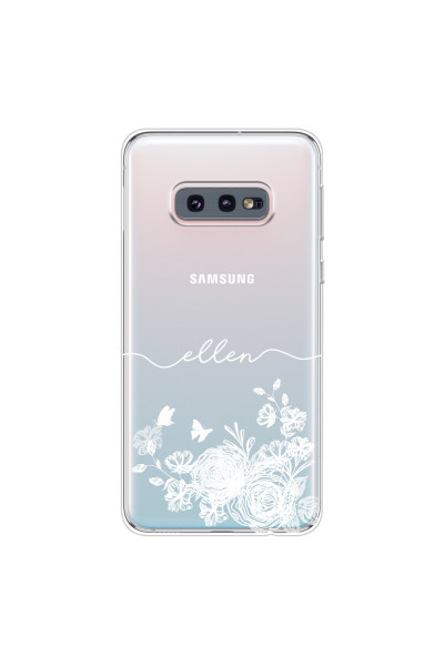 SAMSUNG - Galaxy S10e - Soft Clear Case - Handwritten White Lace