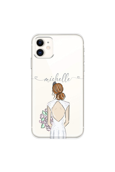 APPLE - iPhone 11 - Soft Clear Case - Bride To Be Redhead II. Dark