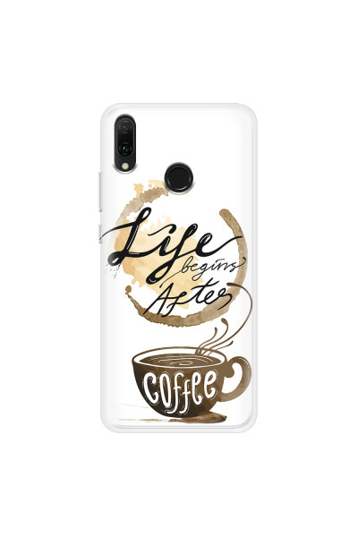 HUAWEI - Y9 2019 - Soft Clear Case - Life begins after coffee