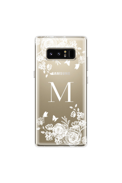 SAMSUNG - Galaxy Note 8 - Soft Clear Case - White Lace Monogram