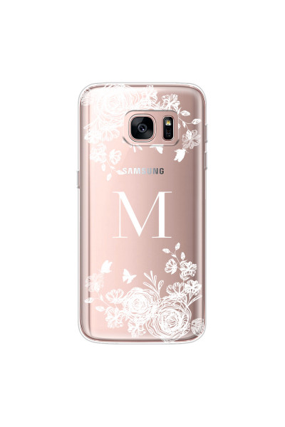SAMSUNG - Galaxy S7 - Soft Clear Case - White Lace Monogram