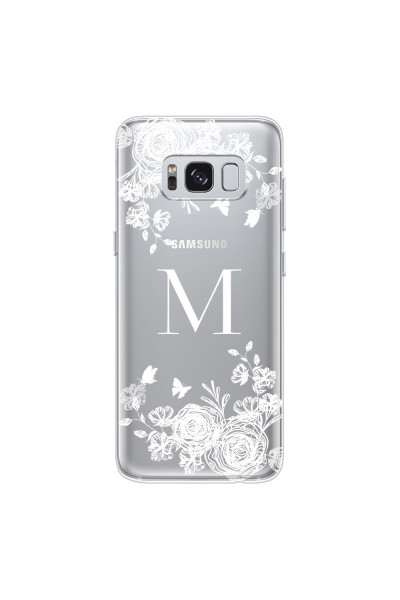 SAMSUNG - Galaxy S8 Plus - Soft Clear Case - White Lace Monogram