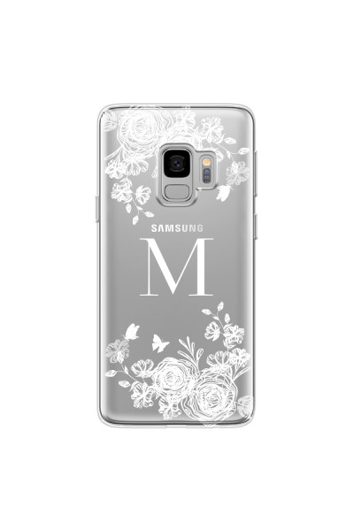 SAMSUNG - Galaxy S9 - Soft Clear Case - White Lace Monogram