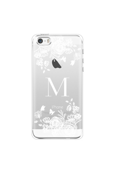 APPLE - iPhone 5S/SE - Soft Clear Case - White Lace Monogram
