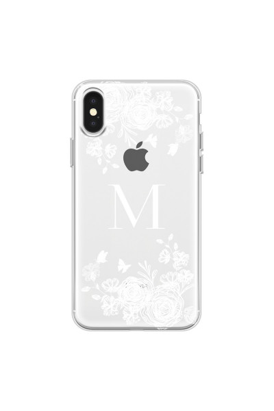 APPLE - iPhone X - Soft Clear Case - White Lace Monogram