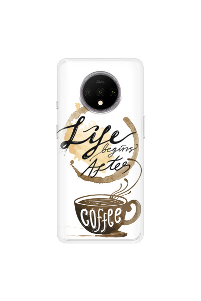 ONEPLUS - OnePlus 7T - Soft Clear Case - Life begins after coffee
