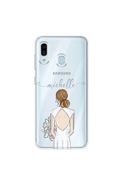 SAMSUNG - Galaxy A20 / A30 - Soft Clear Case - Bride To Be Redhead II. Dark
