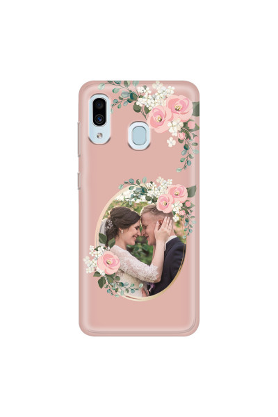 SAMSUNG - Galaxy A20 / A30 - Soft Clear Case - Pink Floral Mirror Photo