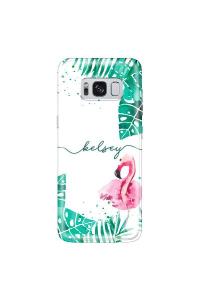 SAMSUNG - Galaxy S8 - Soft Clear Case - Flamingo Watercolor