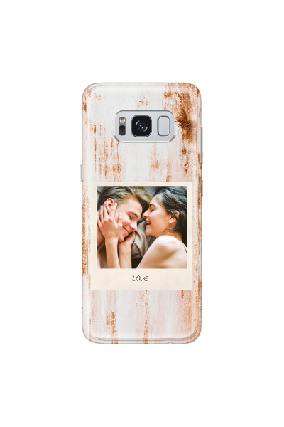 SAMSUNG - Galaxy S8 - Soft Clear Case - Wooden Polaroid