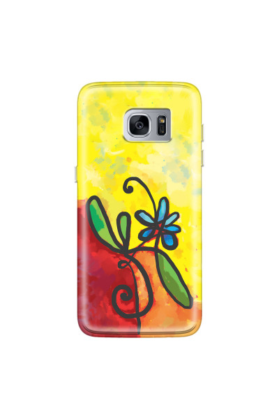 SAMSUNG - Galaxy S7 Edge - Soft Clear Case - Flower in Picasso Style