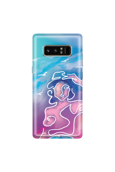 SAMSUNG - Galaxy Note 8 - Soft Clear Case - Lady With Seagulls