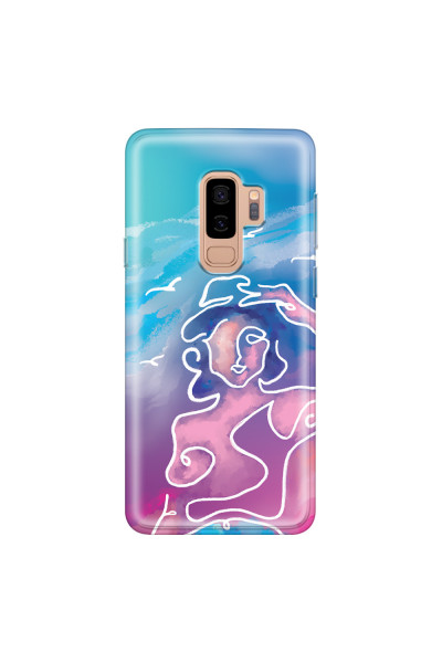 SAMSUNG - Galaxy S9 Plus 2018 - Soft Clear Case - Lady With Seagulls