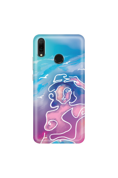 HUAWEI - Y9 2019 - Soft Clear Case - Lady With Seagulls