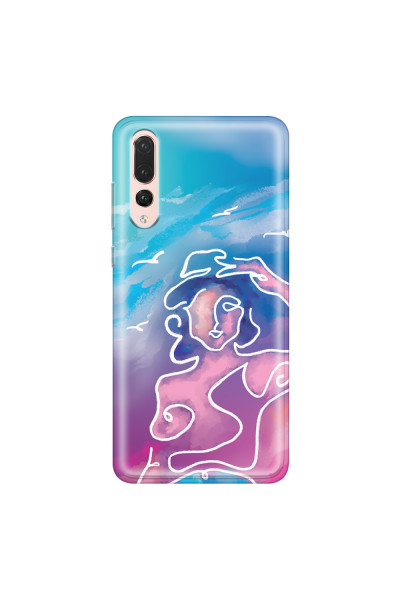 HUAWEI - P20 Pro - Soft Clear Case - Lady With Seagulls