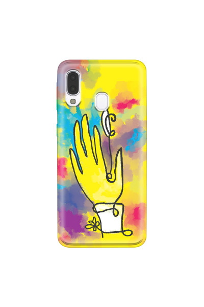 SAMSUNG - Galaxy A40 - Soft Clear Case - Abstract Hand Paint