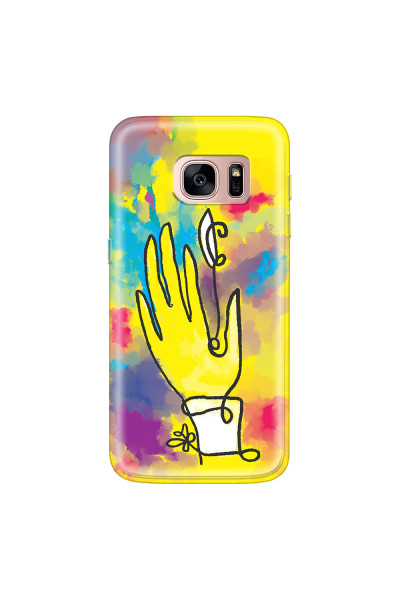 SAMSUNG - Galaxy S7 - Soft Clear Case - Abstract Hand Paint