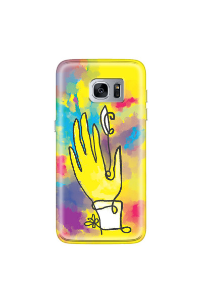 SAMSUNG - Galaxy S7 Edge - Soft Clear Case - Abstract Hand Paint