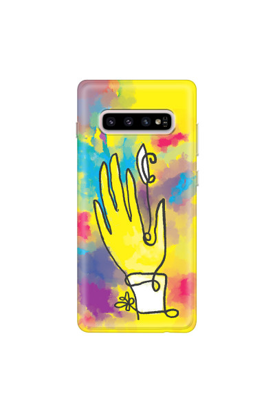 SAMSUNG - Galaxy S10 - Soft Clear Case - Abstract Hand Paint