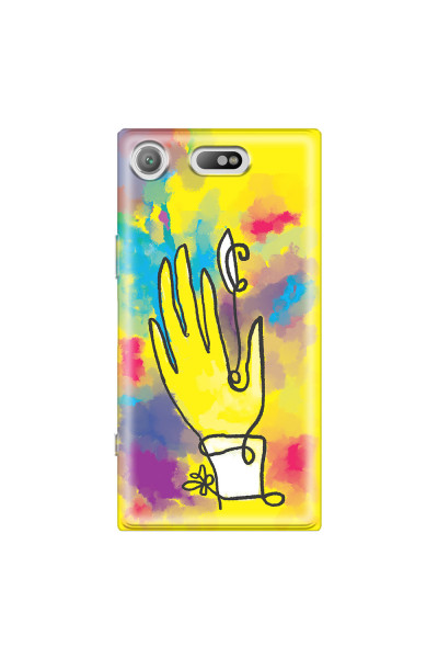 SONY - Sony Xperia XZ1 Compact - Soft Clear Case - Abstract Hand Paint