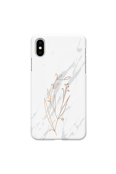 APPLE - iPhone XS - 3D Snap Case - White Marble Flowers