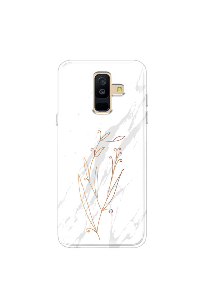 SAMSUNG - Galaxy A6 Plus 2018 - Soft Clear Case - White Marble Flowers