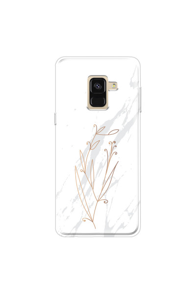 SAMSUNG - Galaxy A8 - Soft Clear Case - White Marble Flowers