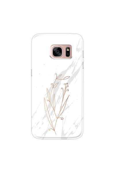 SAMSUNG - Galaxy S7 - Soft Clear Case - White Marble Flowers