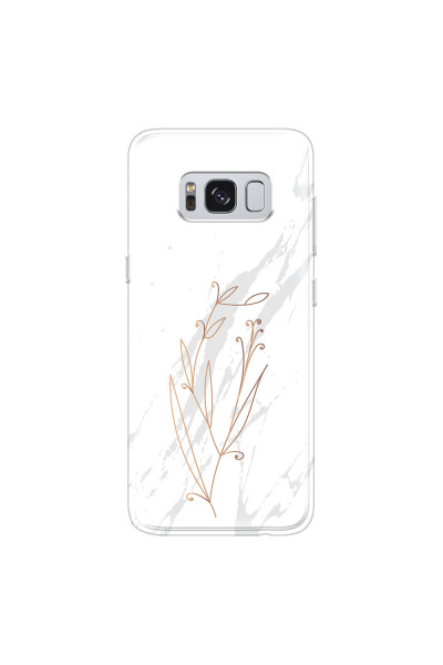 SAMSUNG - Galaxy S8 - Soft Clear Case - White Marble Flowers